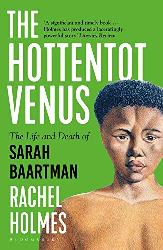 Book cover featuring a portrait of Sarah Baartman with green text.