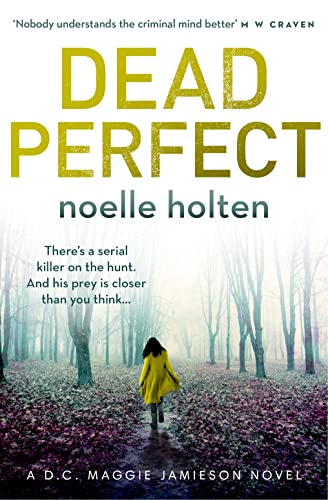 Book cover: “DEAD PERFECT” with a lone figure in a misty forest.