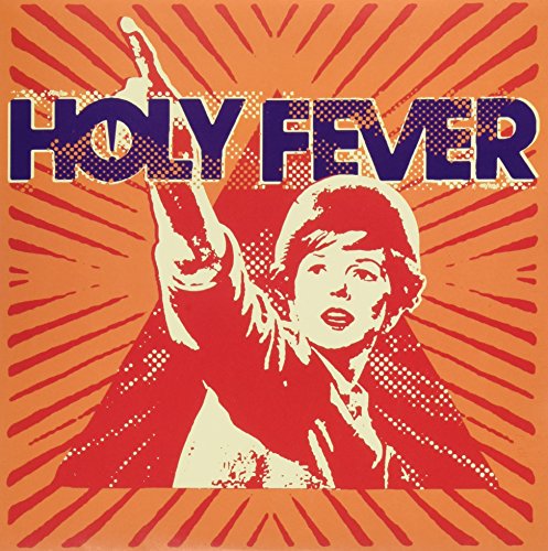 Album cover: red and orange pop art portrait with raised hand.