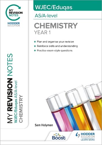 Chemistry revision notes book cover with colorful test tubes.