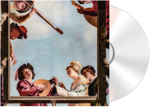 CD cover depicting figures from a classical painting playing instruments.