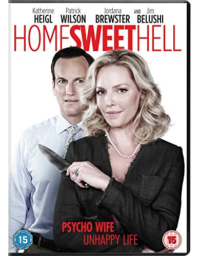 DVD cover for "Home Sweet Hell" featuring a couple and a knife.