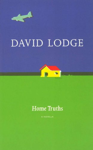 Book cover: yellow house, airplane, blue and green background, "Home Truths.