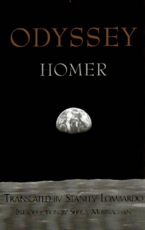 Book cover for "Odyssey" by Homer, featuring a lunar landscape.