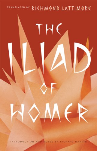 Red book cover with white text reading "The Iliad of Homer".