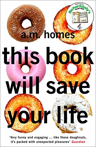 Book cover with doughnuts and bold text: "This book will save your life.