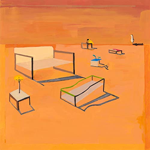 Album cover for Homeshake's Helium: orange abstract painting of furniture.