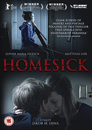 DVD cover for "Homesick" featuring a woman with headphones and a distressed couple.