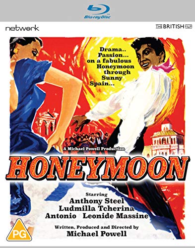 Honeymoon" Blu-ray cover featuring a couple dancing with a Spanish backdrop.
