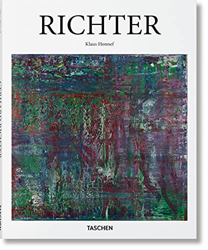Book cover titled Richter by Klaus Honnef featuring an abstract, textured, multi-colored oil painting.