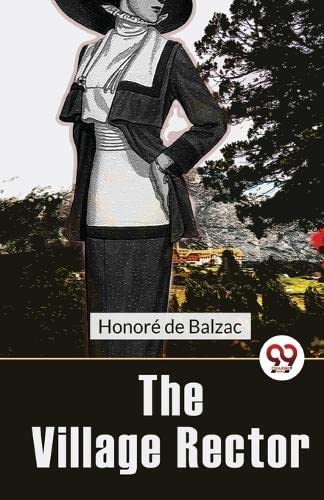 Book cover: a woman in clerical attire, landscape background, title "The Village Rector".