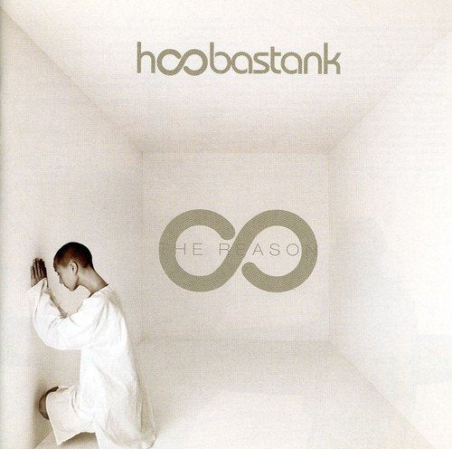 Hoobastank album cover: a person kneels in a white, geometric room.