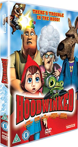 DVD cover for "Hoodwinked!" featuring Red Riding Hood and other characters.