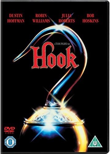 DVD cover for "Hook" featuring a glowing hook and actor names.