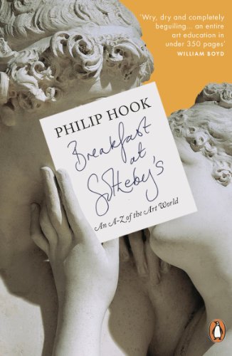 Book cover: "Breakfast at Sotheby's" with classical sculpture detail.