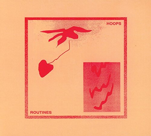 The image is a peach-colored album cover with a red square and graphic elements.