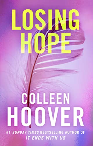 Book cover with a purple background, a single feather, and white and yellow text.