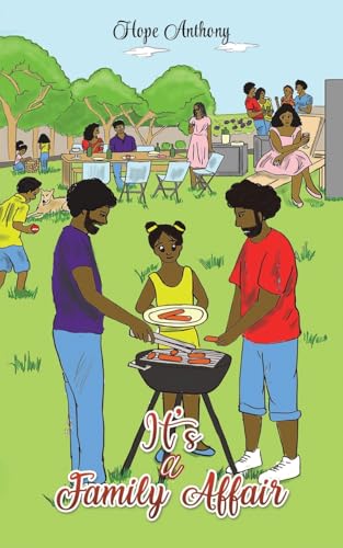 Book cover depicting a diverse family barbecue in a green yard.
