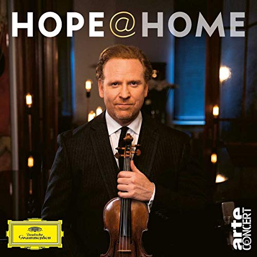Daniel Hope holding a violin, album cover for "Hope @ Home.
