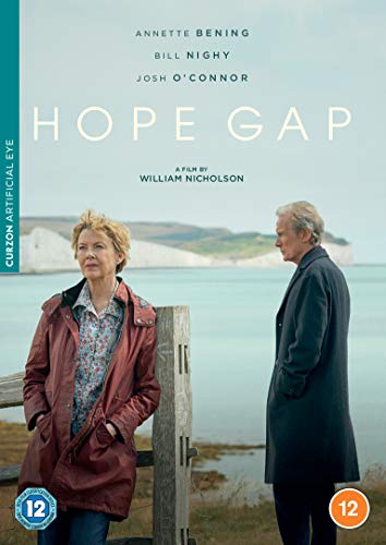 “Hope Gap” DVD cover featuring Annette Bening and Bill Nighy by the sea.