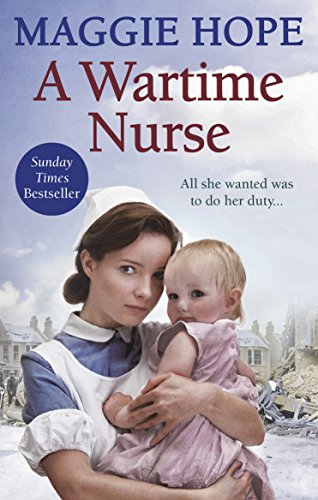 Book cover depicting a nurse holding a baby, wartime background.