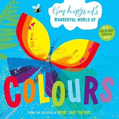 Book cover featuring a colourful butterfly and large, bold text: "COLOURS".