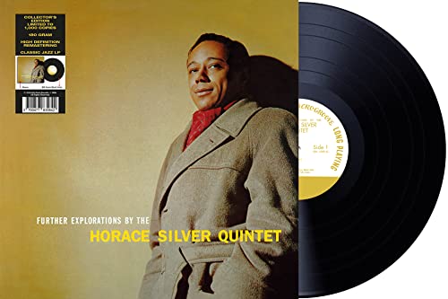 Horace Silver Quintet vinyl record with portrait of Silver in a suit.