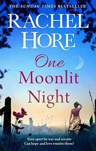 Book cover: “One Moonlit Night” by Rachel Hore, with a woman by a graveyard.
