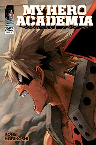 Manga cover featuring Katsuki Bakugo yelling with spiky blonde hair and hero gear.