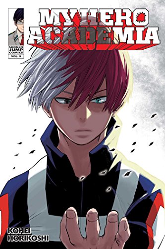 Manga cover showing Shoto Todoroki with split white and red hair in hero uniform.