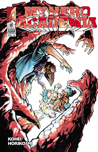 Manga cover featuring Overhaul reaching for Deku and Eri amidst red, textured, monstrous hands.