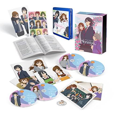 Horimiya complete season Blu-ray set including discs, art cards, a booklet, and display box.