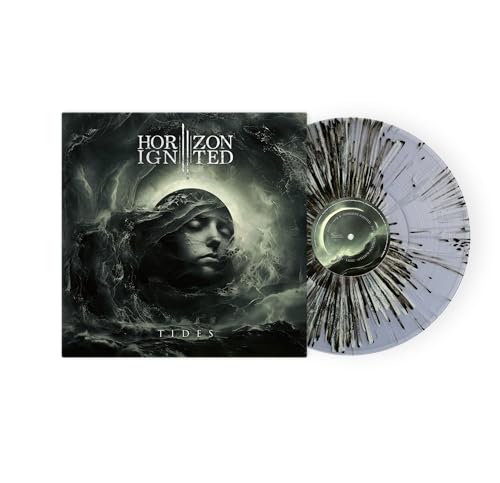 Horizon Ignited “Tides” vinyl record with marbled grey and black coloring.