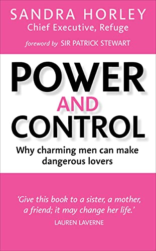 Book cover: "Power And Control" by Sandra Horley, with pink and dark text.