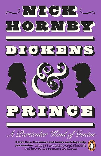 Book cover with purple background, silhouettes of Charles Dickens and Prince, and bold text.