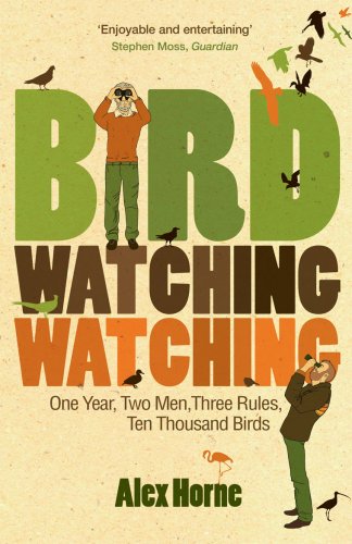 Book cover for "Birdwatchingwatching" featuring illustrated birds and people.