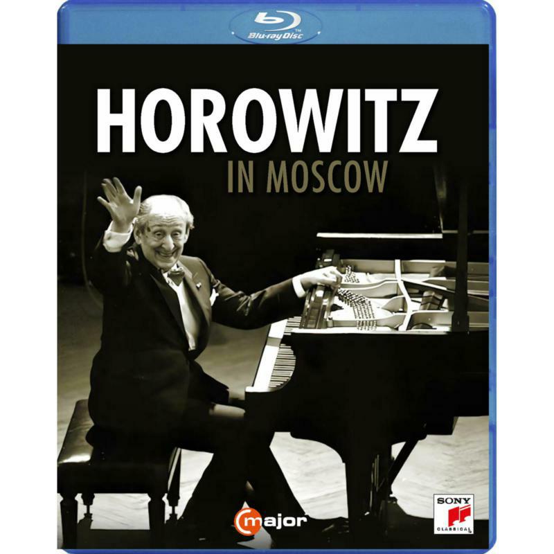 Horowitz In Moscow" Blu-ray cover featuring pianist Vladimir Horowitz in performance.