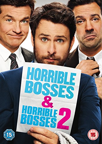 DVD cover for "Horrible Bosses 1 & 2" featuring three men in suits.
