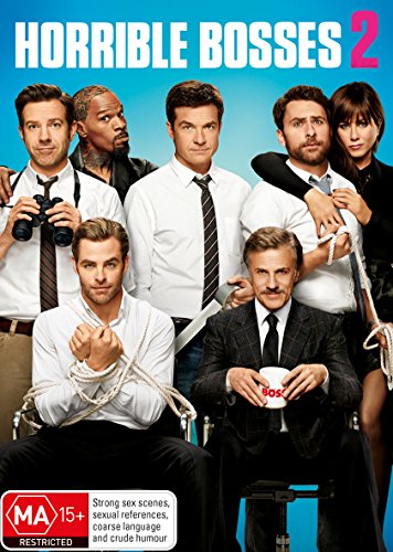 Horrible Bosses 2" DVD cover featuring a group of actors in business attire.