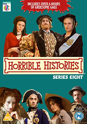 Horrible Histories Series 8" DVD cover featuring historical figures in costume.