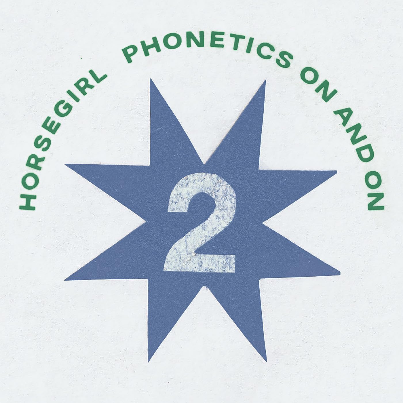 A blue star with a white number two, surrounded by green text on white.