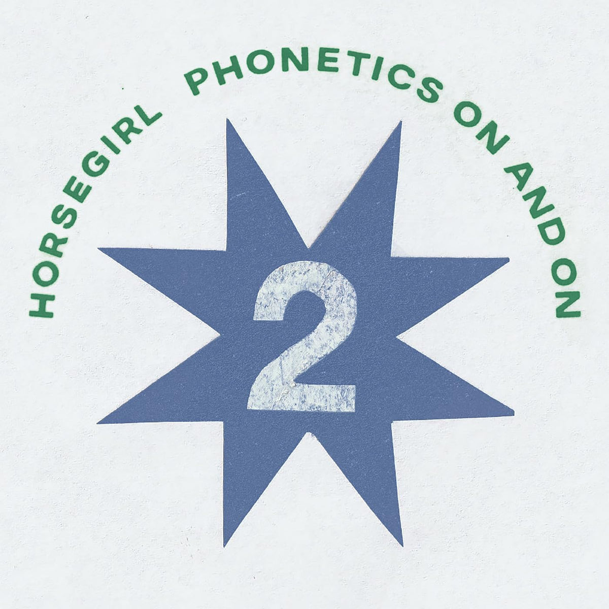 A blue star with a white number two, surrounded by green text on white.