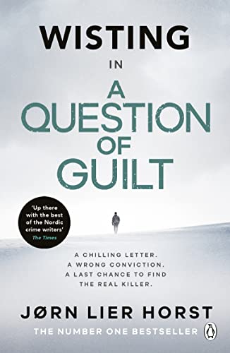 Book cover for A Question of Guilt featuring a lone figure in a snowy landscape.