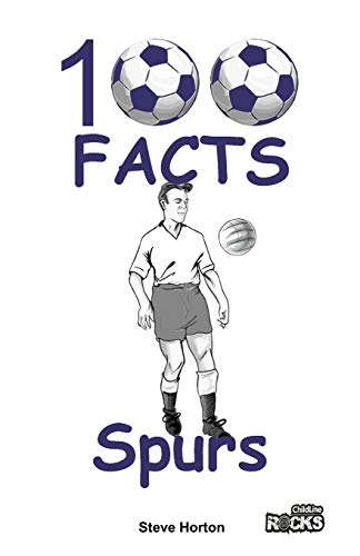 Book cover titled 100 Facts Spurs featuring a soccer player and two soccer balls.