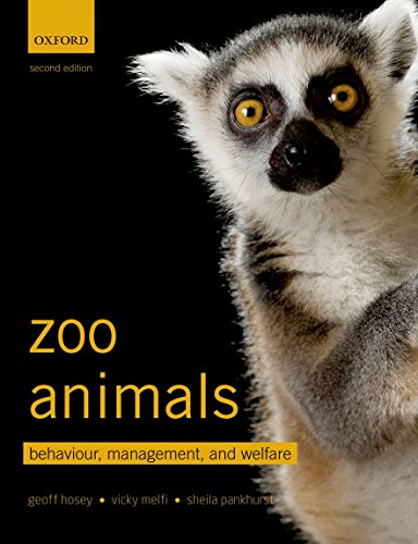 Book cover: "Zoo Animals" with a close-up of a ring-tailed lemur.