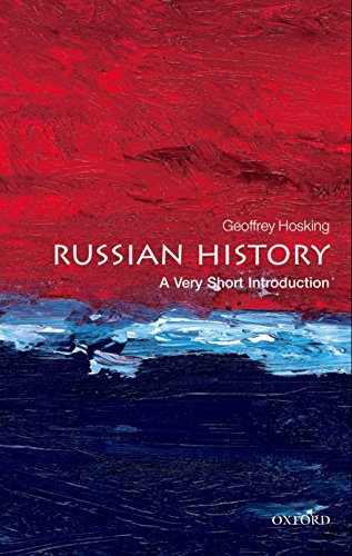 Book cover: “Russian History” by Geoffrey Hosking, with red and blue paint.