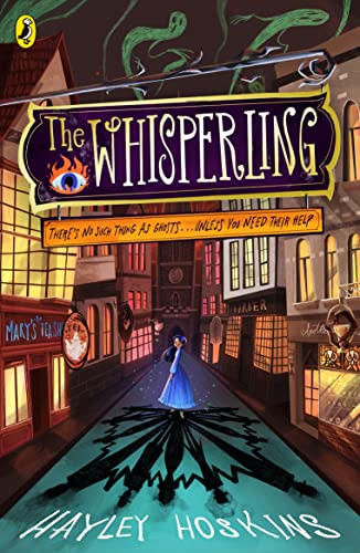 Book cover: street scene with a girl and shadowy, ghostly figures.