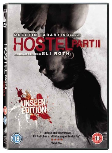 DVD cover for "Hostel Part 2 Unseen" featuring a woman with long dark hair.