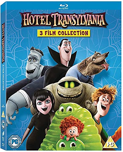 Blu-ray cover for "Hotel Transylvania 1-3" featuring monster characters.