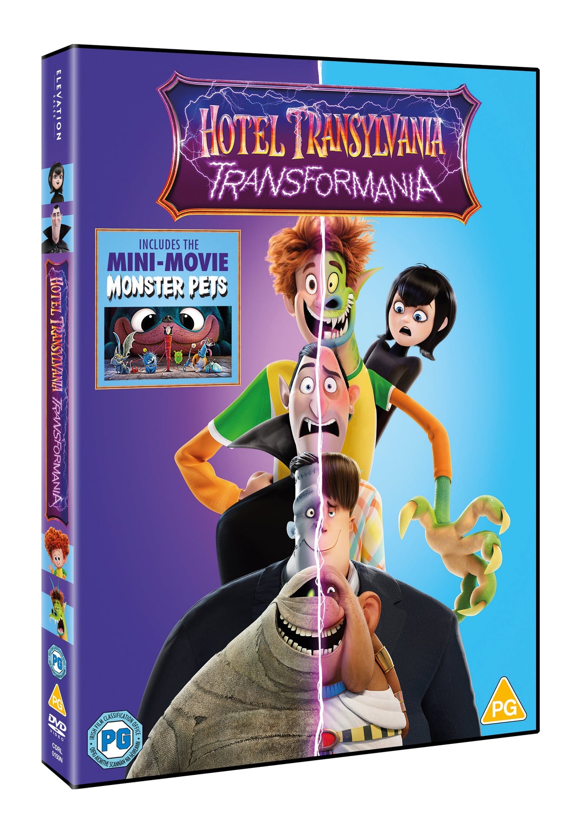 Hotel Transylvania: Transformania" DVD cover featuring monster characters in colorful animation.